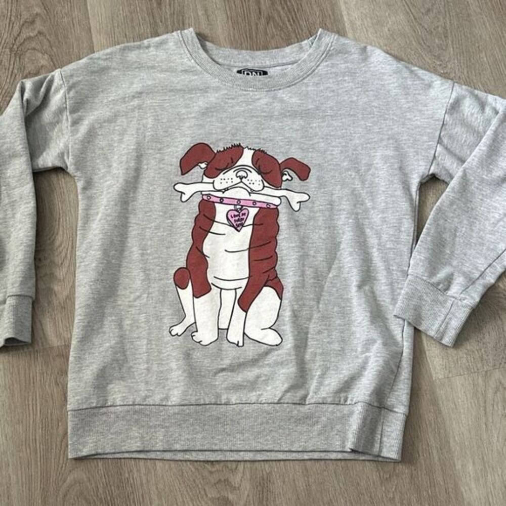 DNMX Bulldog Love at first site‎ sweater size small